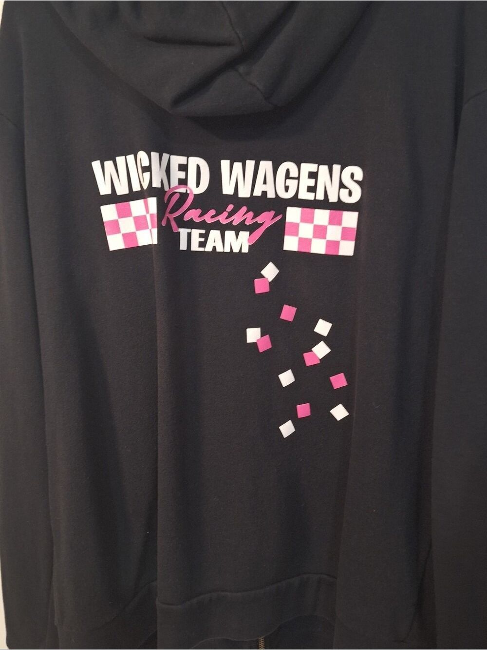 VW Wicked Wagens Black Full Zip Sweatshirt With Pink Logo
